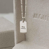 Pingente Personalizado Retangular Prata 950