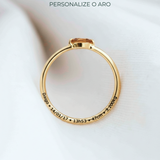 Anel Navete Memórias Daigo Personalizado Ouro 10K