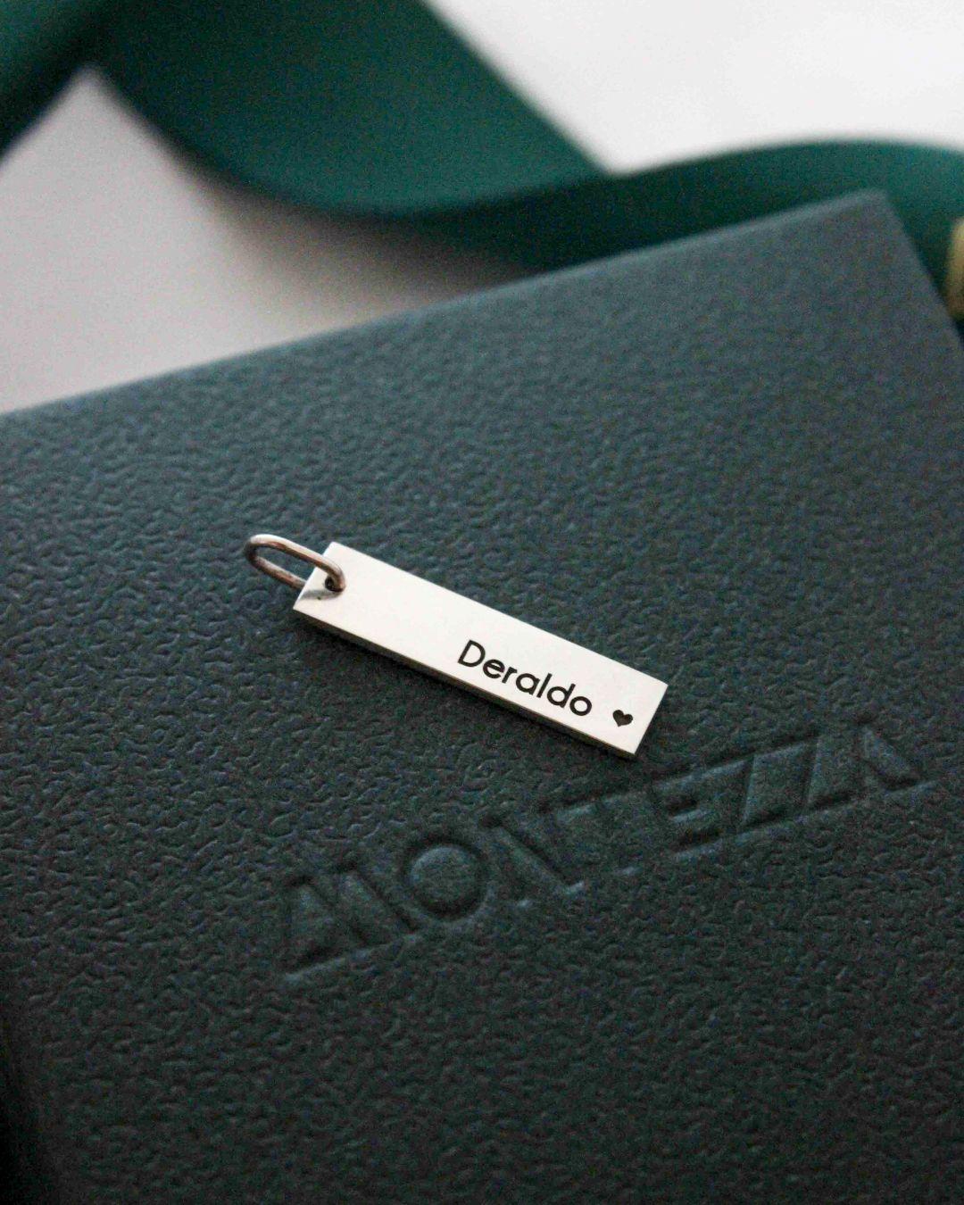 Pingente Personalizado Retangular Longo em Prata 950
