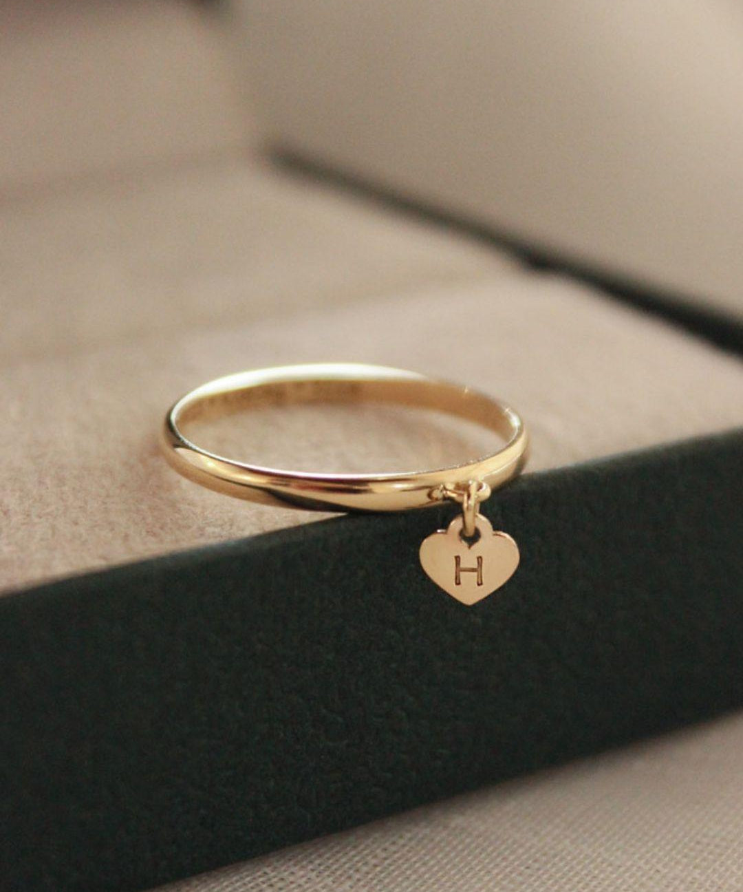 Anel Pingente Coração Personalizado Ouro 18K