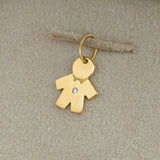 Pingente Menino Lucas Ouro 18K com Diamante