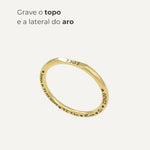 Anel Memórias Topo Reto Personalizado Ouro 18K (NEW)