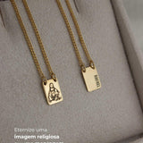 Escapulário Mini Personalizado Ouro 18K