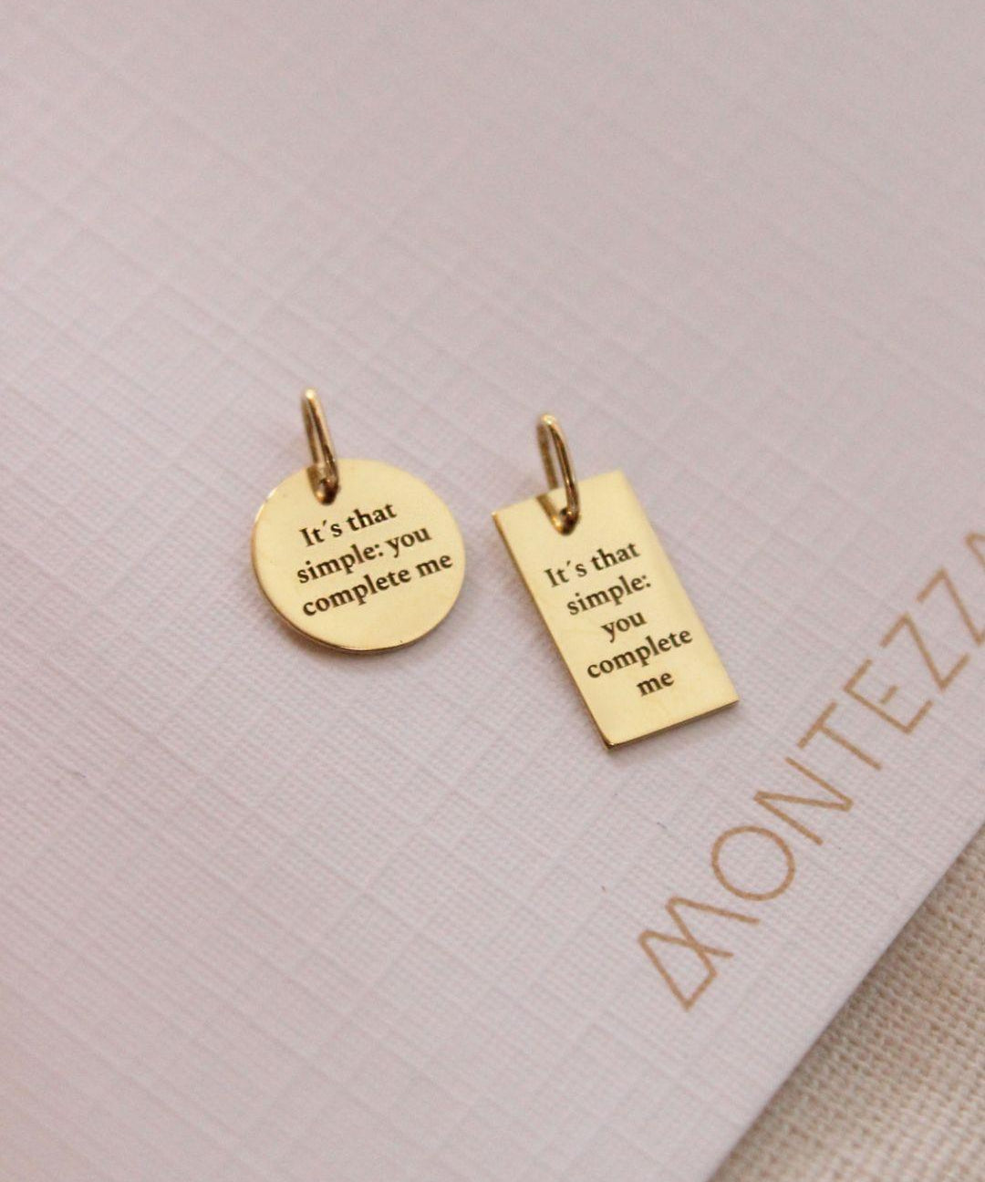 Kit Pingentes Personalizados Redondo + Retangular Ouro 18K