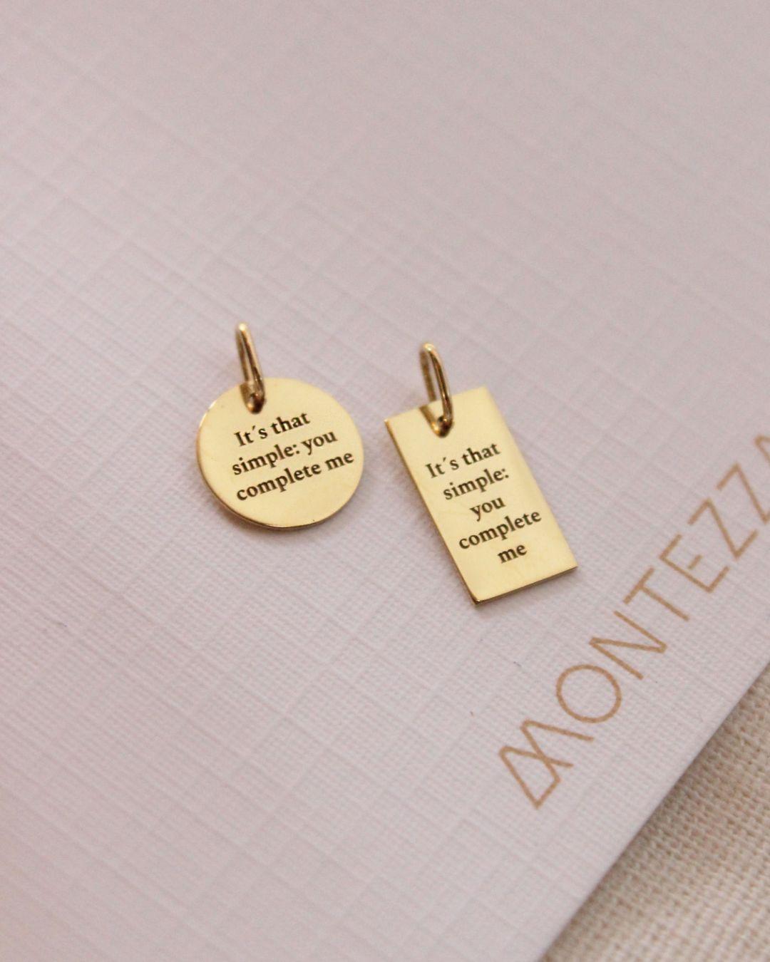 Kit Pingentes Personalizados Redondo + Retangular Ouro 18K