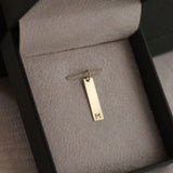Pingente Personalizado Retangular Longo em Ouro 18k