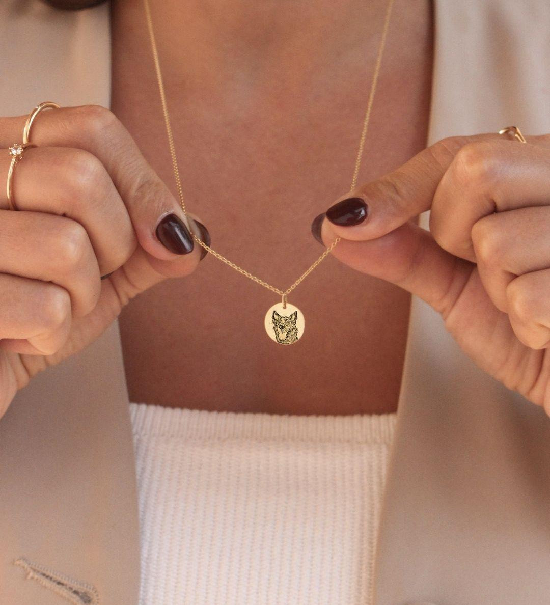 Pingente Foto Personalizado Redondo Ouro 18K