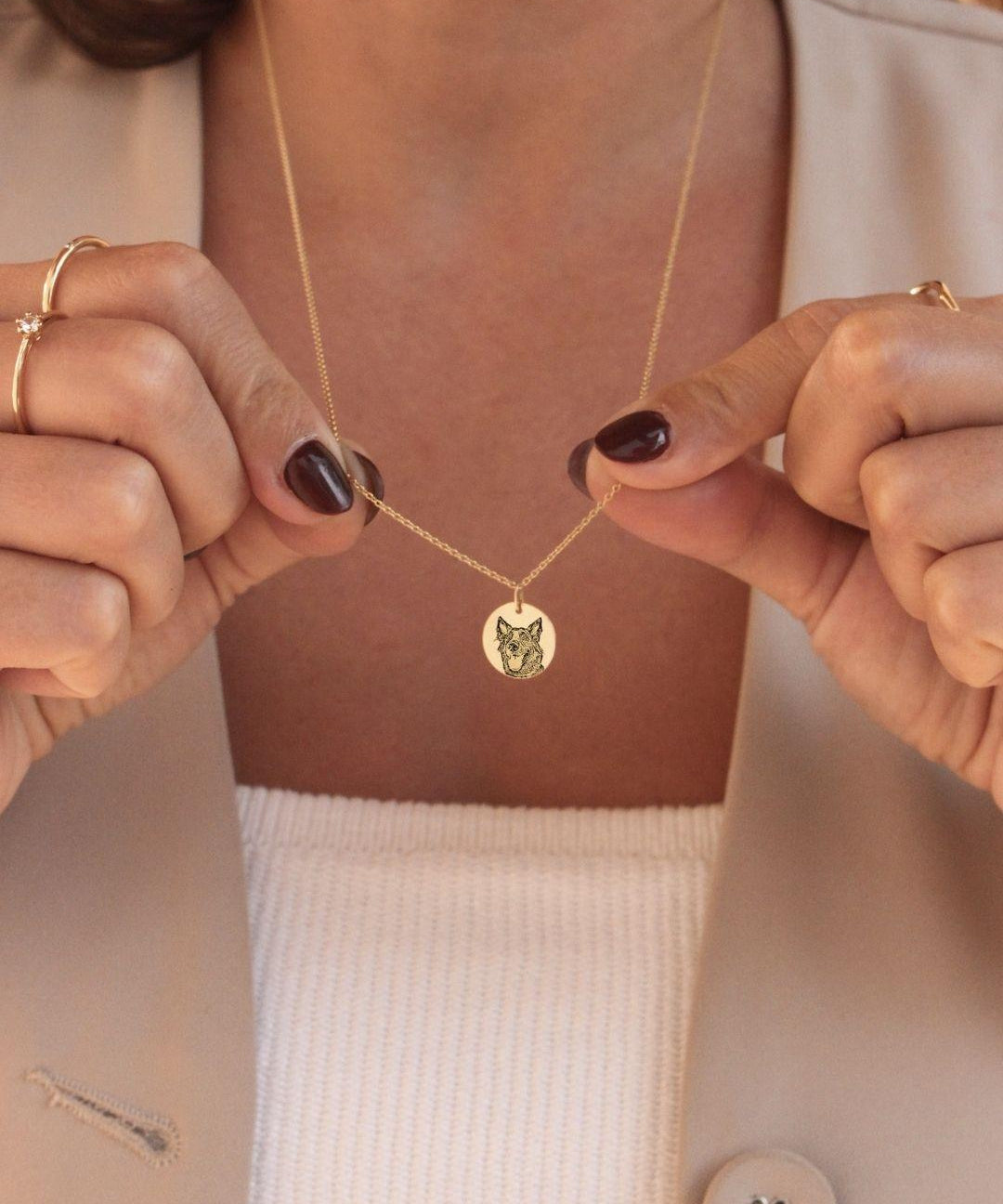 Pingente Foto Personalizado Redondo Ouro 18K