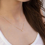 Colar Ponto de Luz Zircônia ou Diamante Ouro 18K