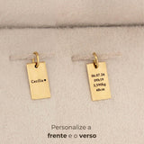 Pingente Personalizado Retangular Ouro 18K