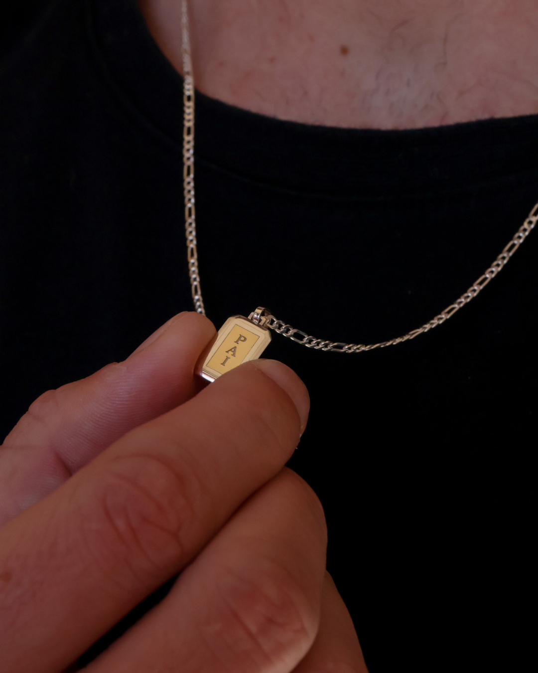 Pingente Facetado Personalizado Ouro 18K e Prata 950