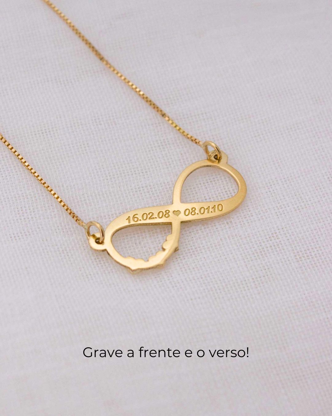 Colar Infinito Personalizado Ouro 18K