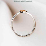 Anel Navete Memórias Daigo Personalizado Prata 950