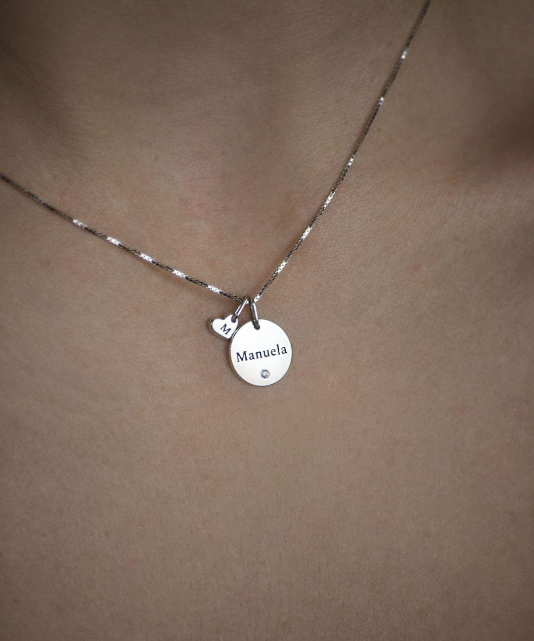 Kit Pingentes Personalizados Redondo 12mm e Coração Mini Prata 950