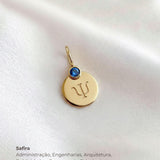 Pingente de Formatura Personalizado Ouro 18K com Pedra do Curso