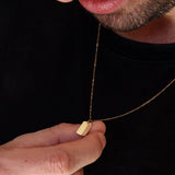 Pingente Placa com Friso Personalizado Ouro 18K