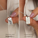 Pingente Personalizado Retangular Prata 950