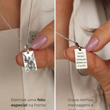 Pingente Foto Personalizado Retangular Prata 950