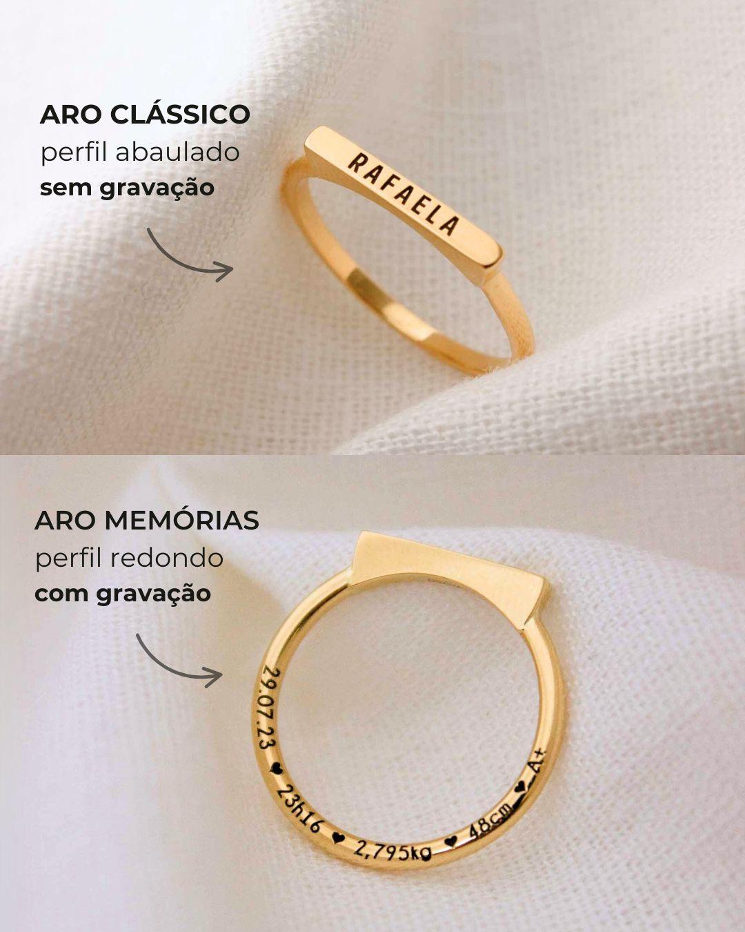Anel Nome Personalizado Ouro 18K
