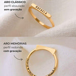 Anel Nome Personalizado Ouro 18K