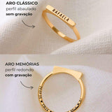 Anel Nome Personalizado Ouro 18K