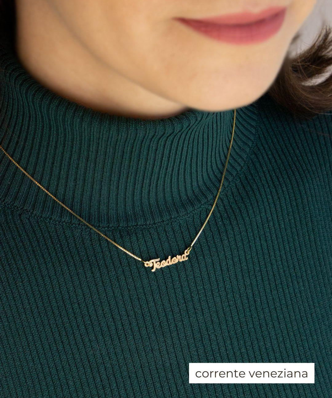 Colar Nome Personalizado Ouro 18K