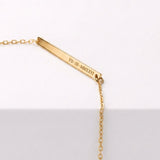 Pulseira Placa Retangular Alongada Ouro 18K Personalizada