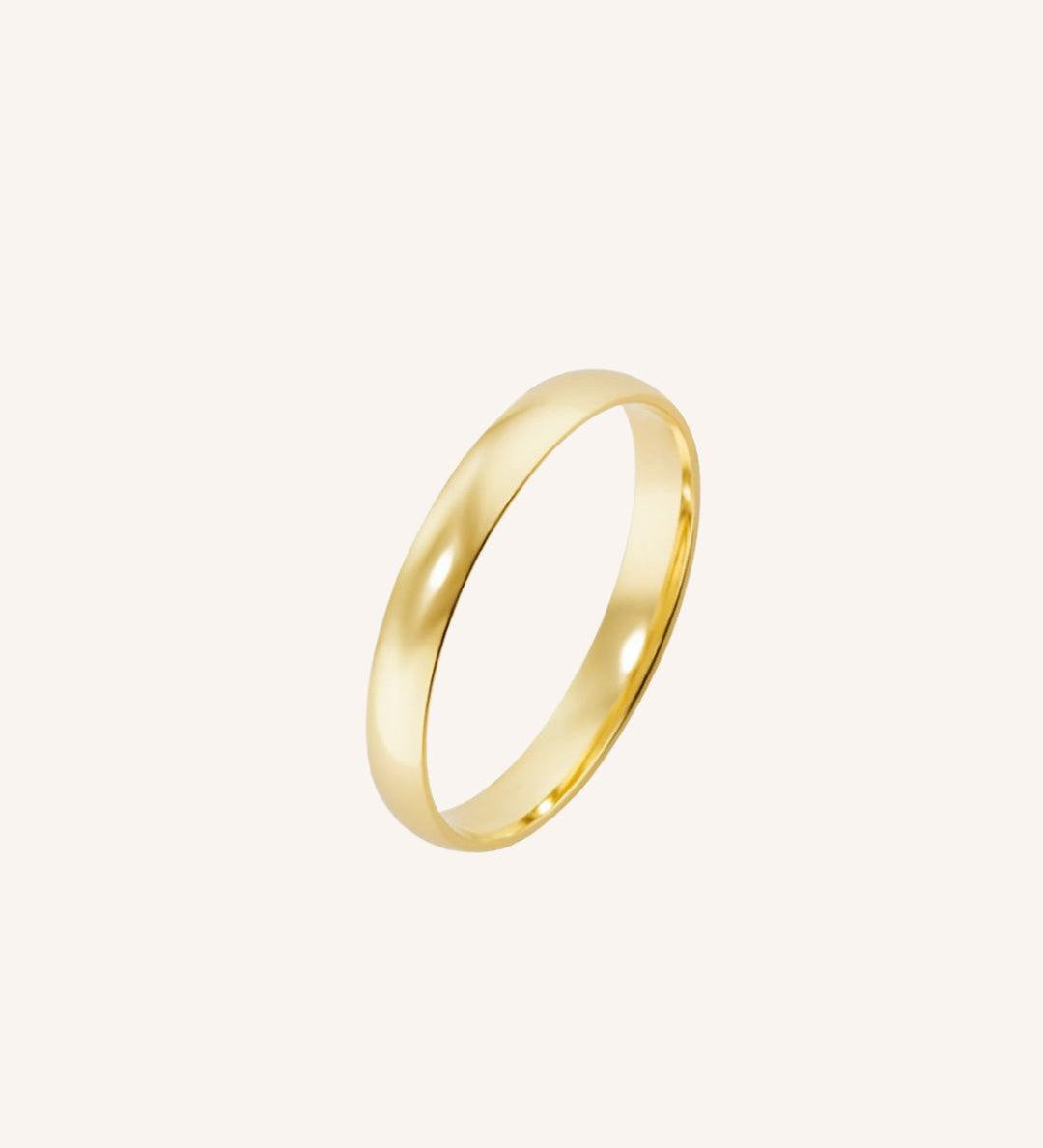 Aliança Personalizada Ouro 18K Anatômica | 3mm Abaulada - Montezza Joias