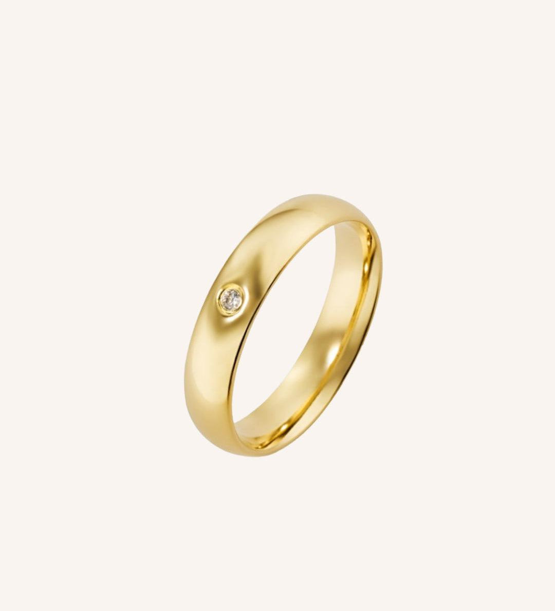 Aliança Personalizada Ouro 18K Anatômica | 5mm Abaulada 1 Brilhante - Montezza Joias