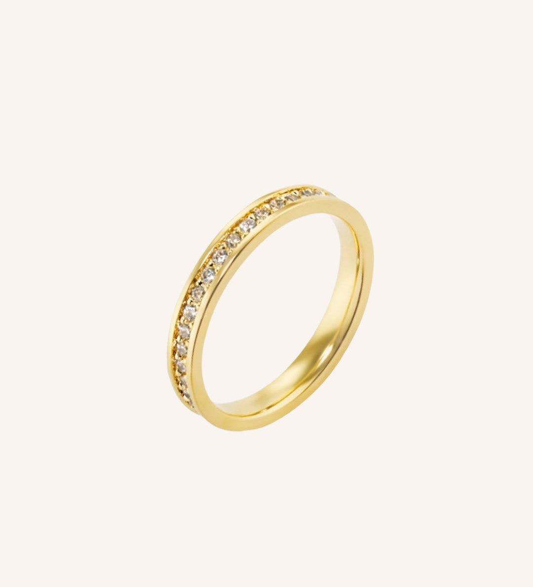 Aliança Personalizada Ouro 18K Anatômica | 3mm Reta Cravejada Zircônias - Montezza Joias