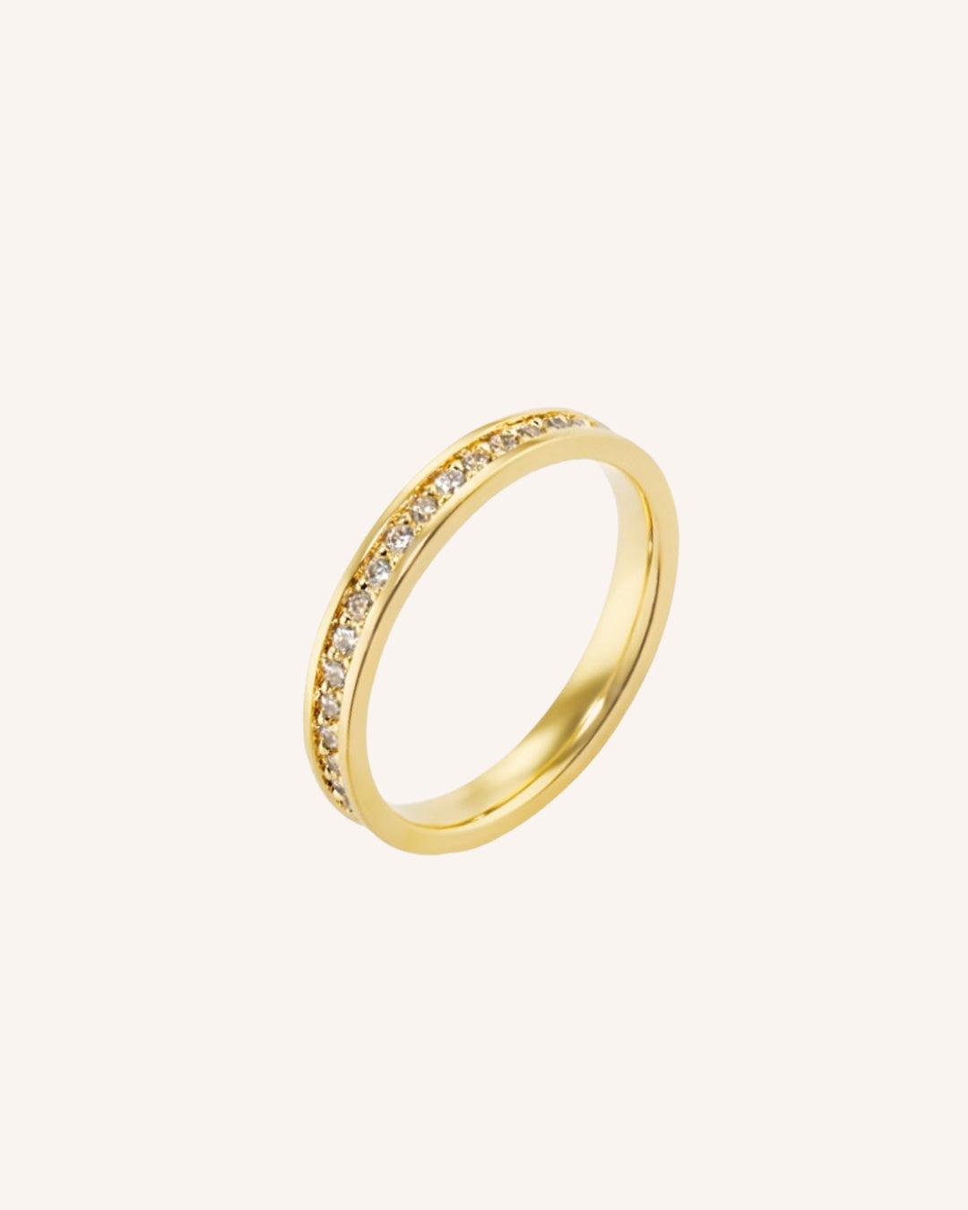 Aliança Personalizada Ouro 18K Anatômica | 3mm Reta Cravejada Zircônias - Montezza Joias