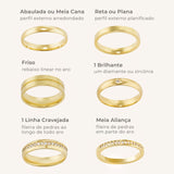 Anel Meia Aliança Cravejada Personalizada Ouro 18K - Montezza Joias