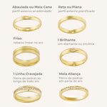 Aliança Personalizada Ouro 18K Anatômica | 5mm Abaulada 1 Linha Cravejada Diamantes - Montezza Joias