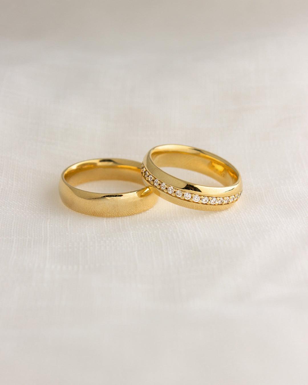 Aliança Personalizada Ouro 18K Anatômica | 5mm Abaulada - Montezza Joias