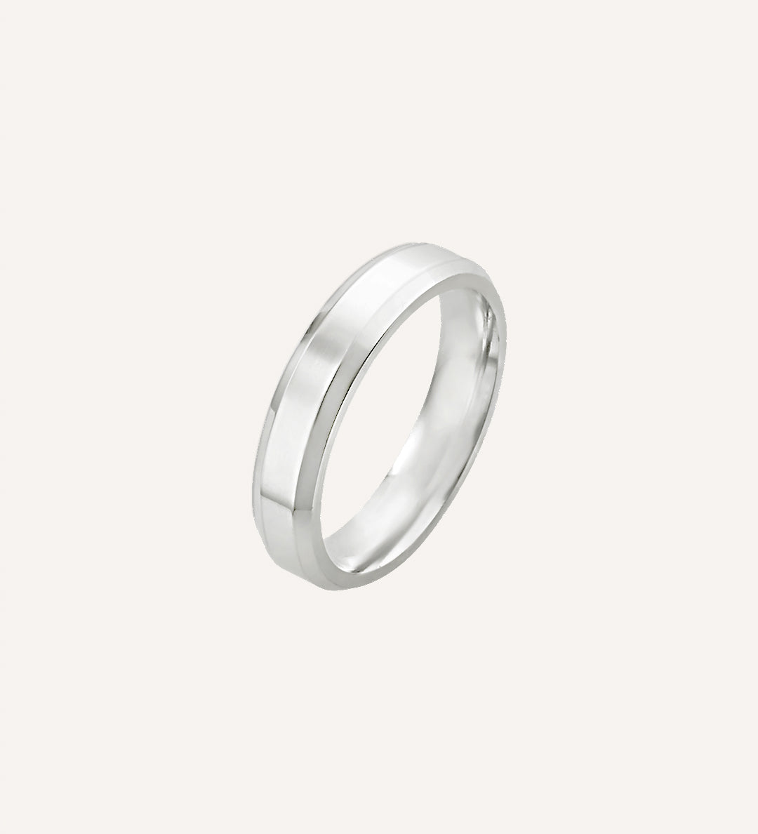 Aliança Namoro Prata 950 Chanfrada 4mm - Montezza Joias