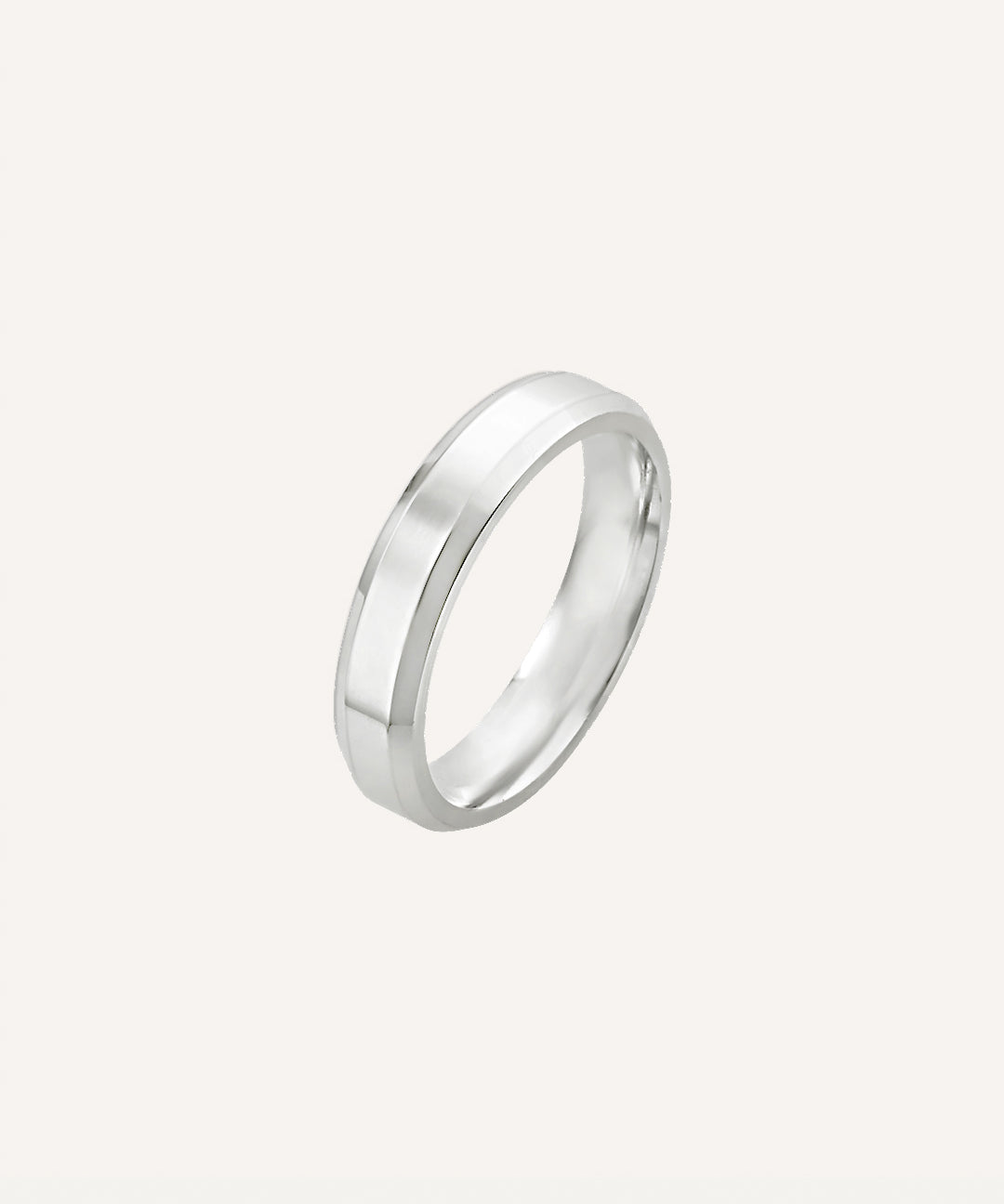 Aliança Namoro Prata 950 Chanfrada 4mm - Montezza Joias