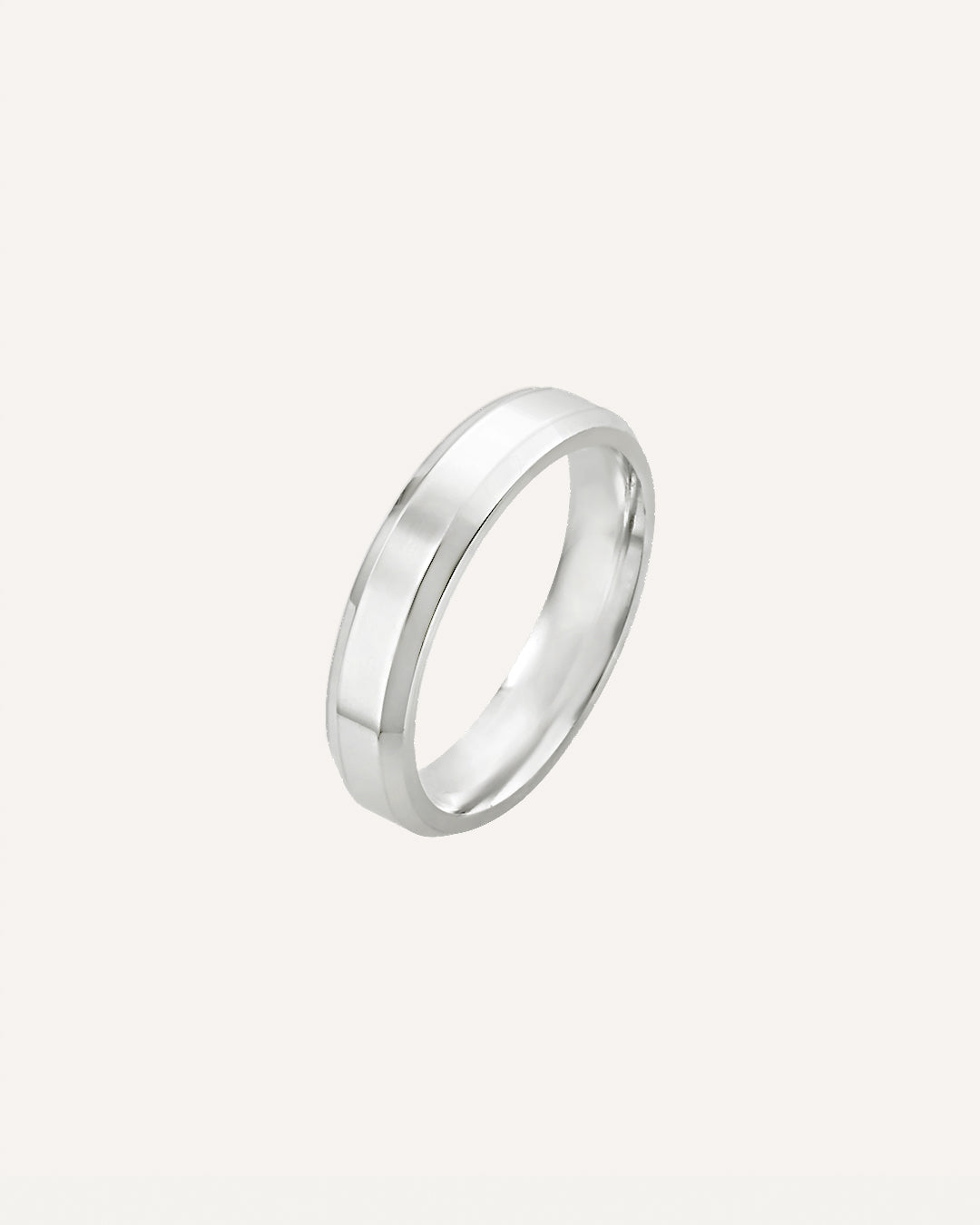 Aliança Namoro Prata 950 Chanfrada 4mm - Montezza Joias