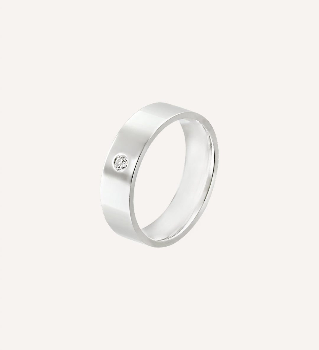 Aliança Namoro Prata 950 1 Zircônia Reta 6mm - Montezza Joias