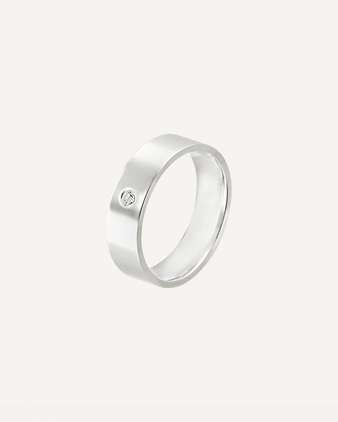 Aliança Namoro Prata 950 1 Zircônia Reta 6mm - Montezza Joias