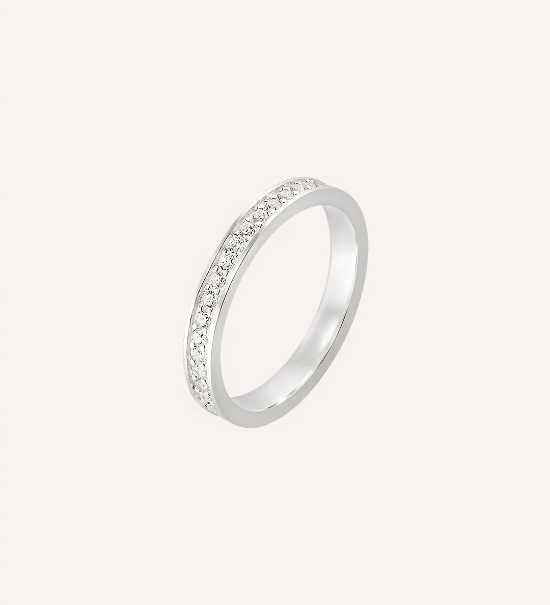 Aliança Namoro Prata 950 Cravejada Zircônias 3mm - Montezza Joias