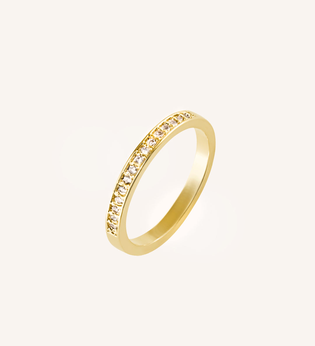 Anel Meia Aliança Cravejada Personalizada Ouro 18K - Montezza Joias
