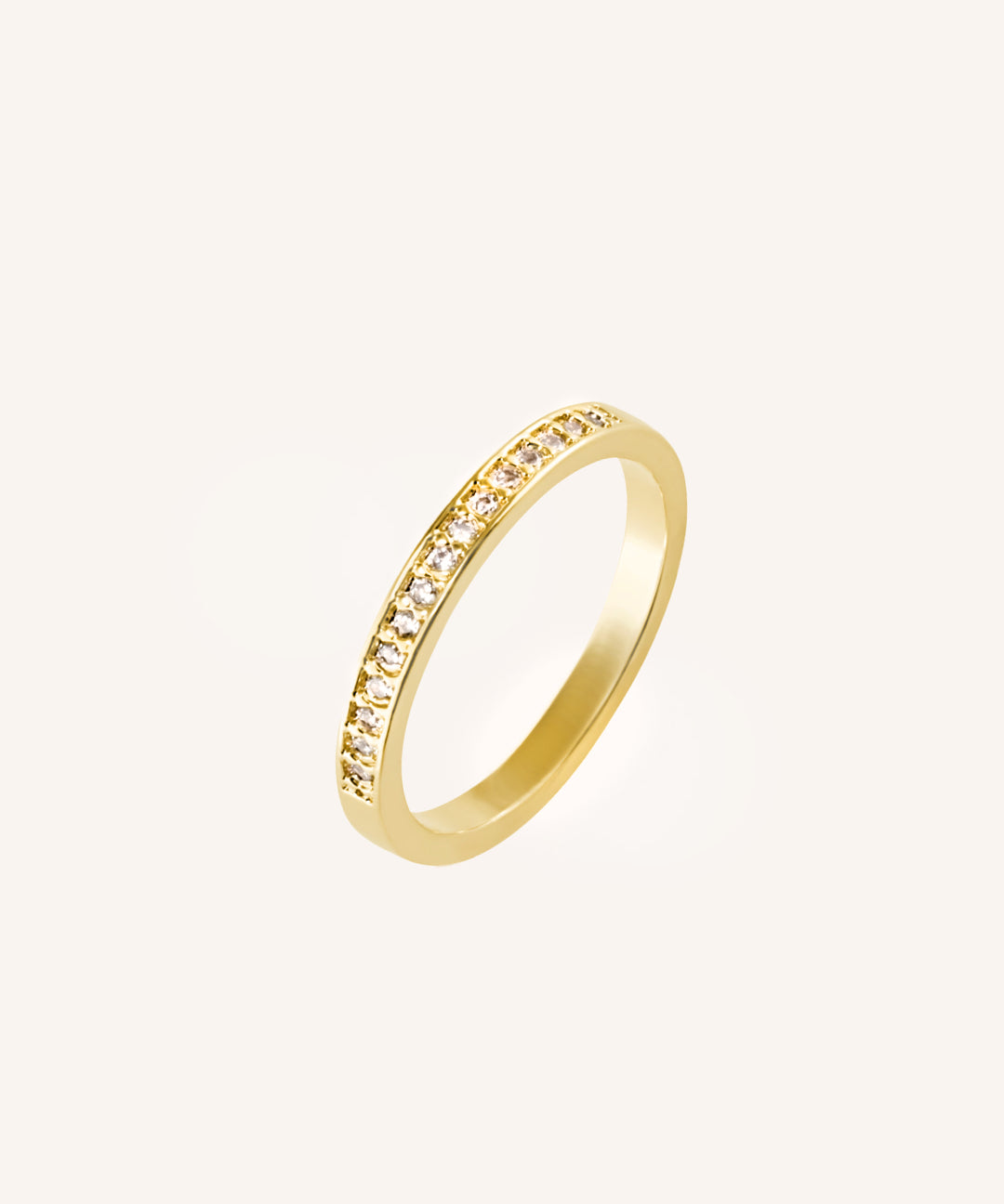 Anel Meia Aliança Cravejada Personalizada Ouro 18K - Montezza Joias