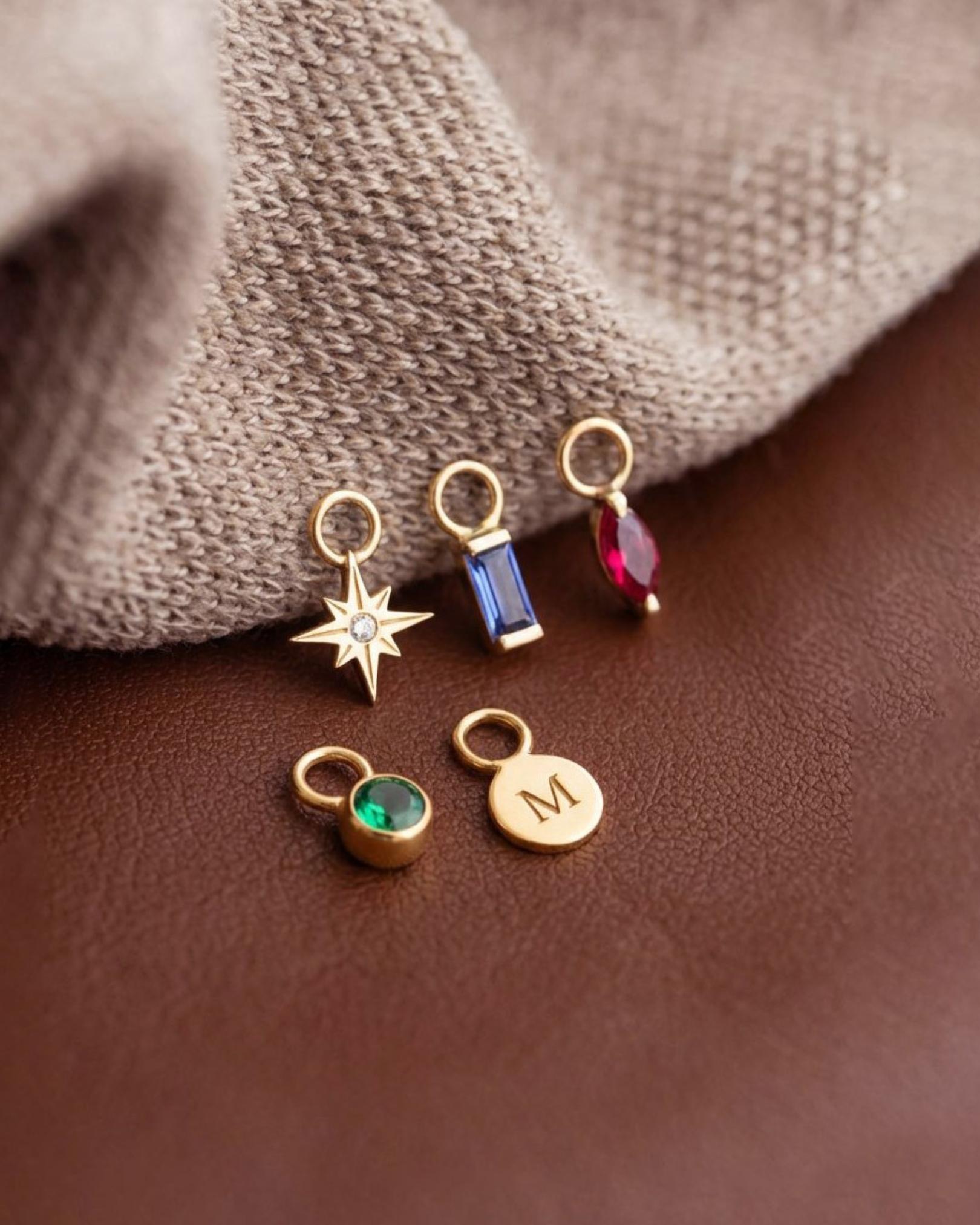 Pingente para Argola Navete Daigo Ouro 18K - Unitário