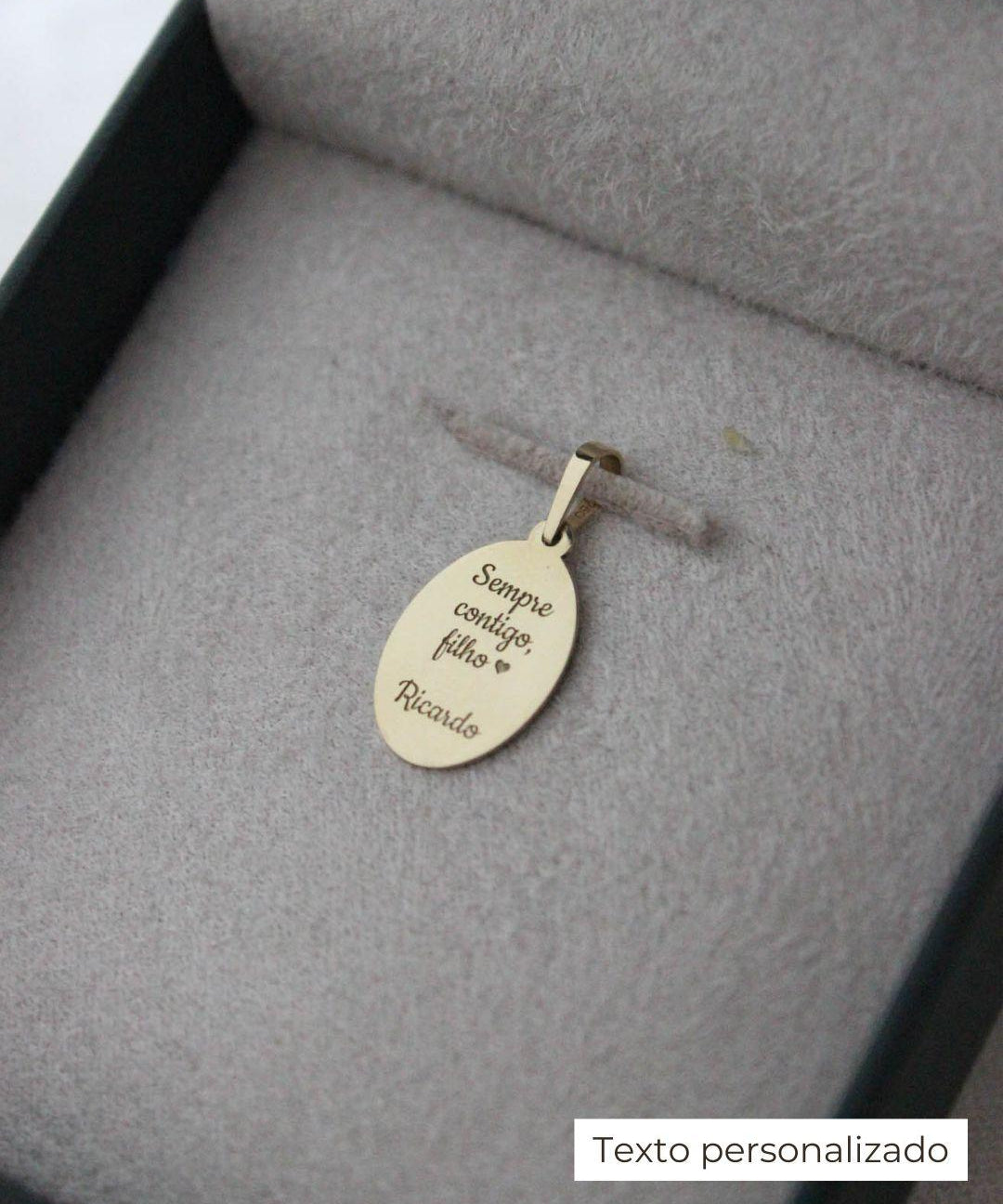 Pingente Personalizado Oval Ouro 18K