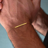 Pulseira Placa Retangular Alongada Ouro 18K Personalizada