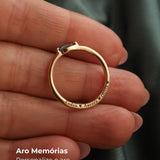 Anel Navete Memórias Daigo Personalizado Ouro 18K