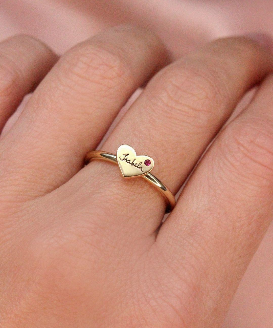 Anel Coração Personalizado Ouro 18K