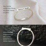 Anel Nome Personalizado Prata 950