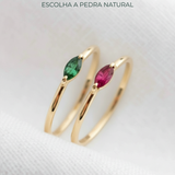 Anel Navete Memórias Daigo Personalizado Ouro 10K