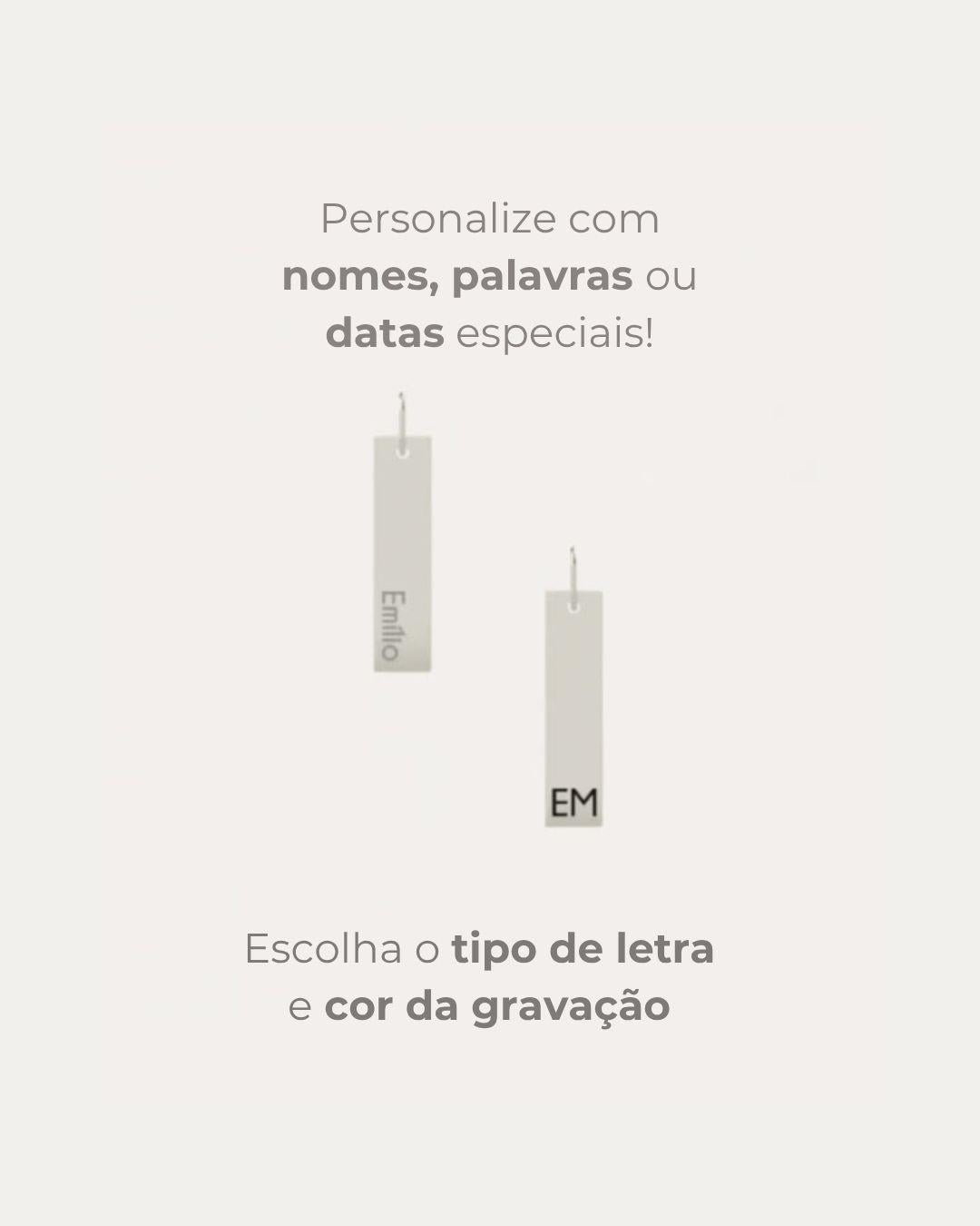 Pingente Personalizado Placa Retangular Prata